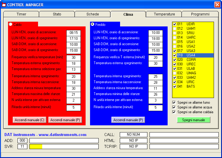 Control Manager, Control Casa, Gestione della climatizzazione, risparmio energetico.